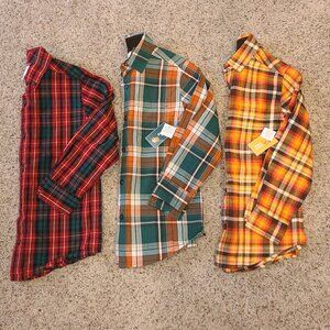 Lot of 3 Gymboree button up plaid shirt long sleeve boy's size 8 NWT